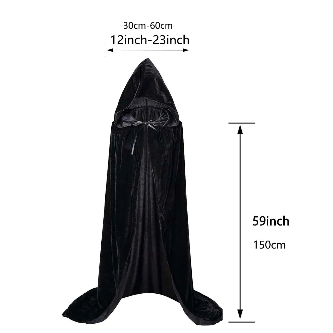 Cape Longue Velours Gothique - Capuche Cosplay - Image 6