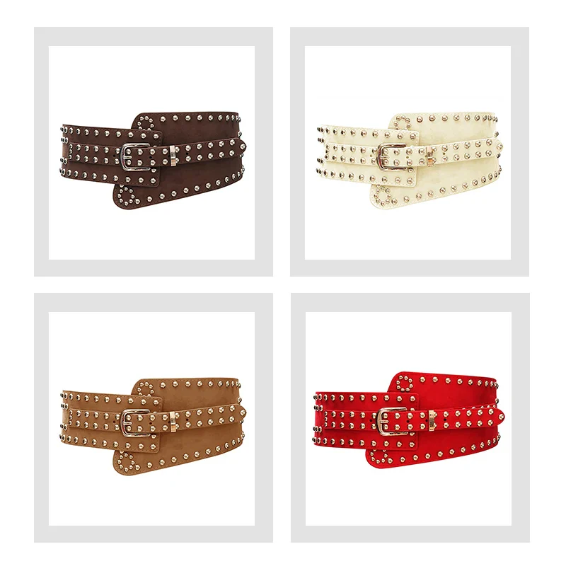 Ceinture Large Punk pour Femme — Rivets, Boucle Ardillon - Image 2