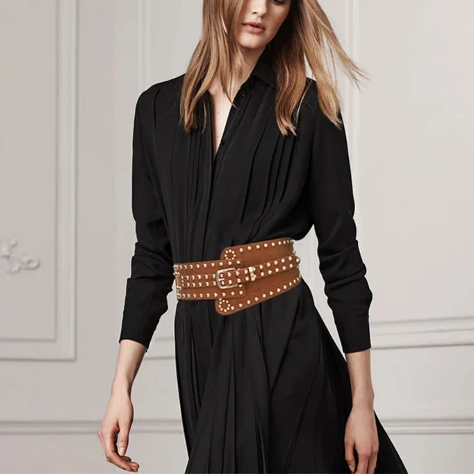 Ceinture Large Punk pour Femme — Rivets, Boucle Ardillon - Image 3