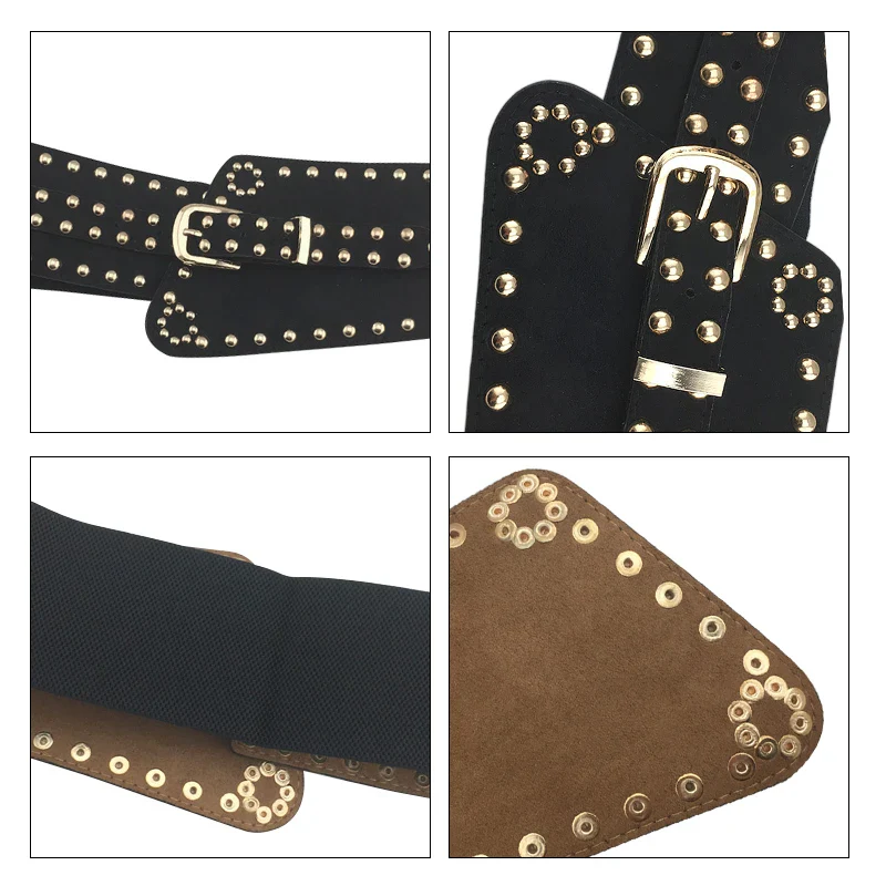 Ceinture Large Punk pour Femme — Rivets, Boucle Ardillon - Image 4