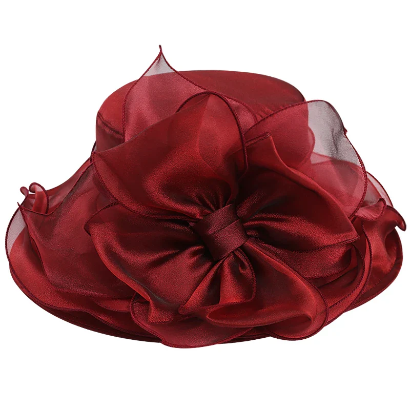 Chapeau Belle Époque Femme Organza - Grand Bord Mariage Cocktail