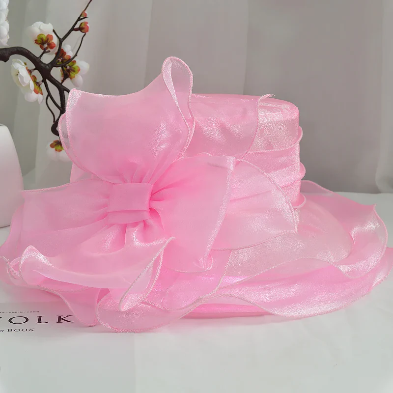 Chapeau Belle Époque Femme Organza - Grand Bord Mariage Cocktail - Image 14