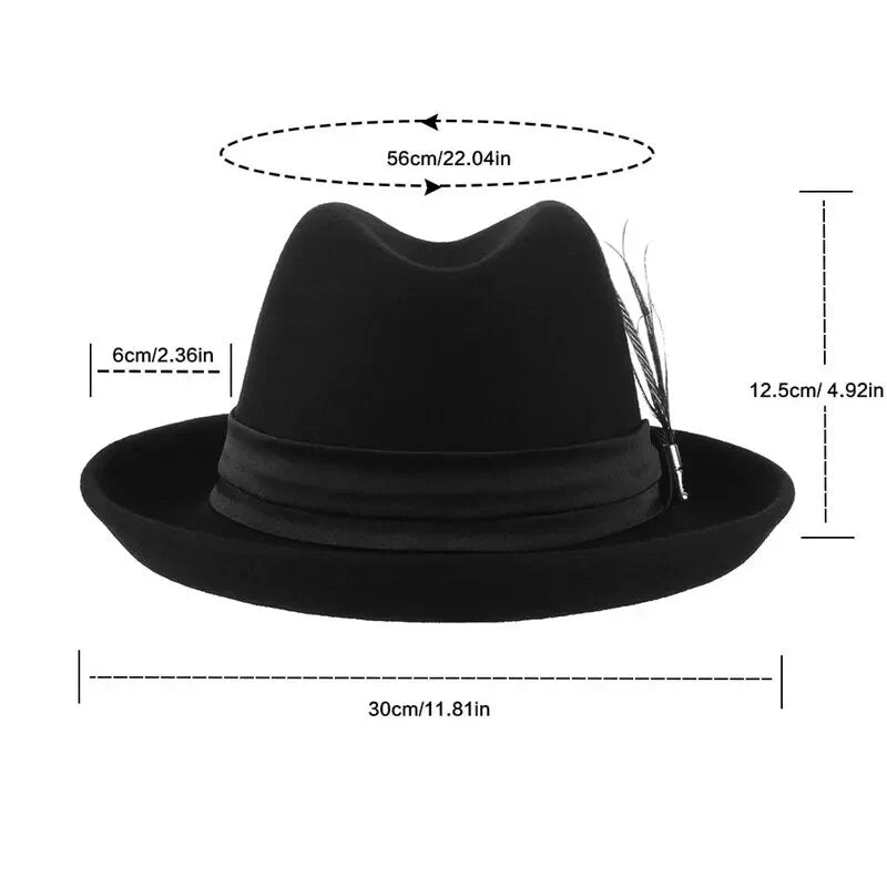Chapeau Fedora Noir Femme - Image 5