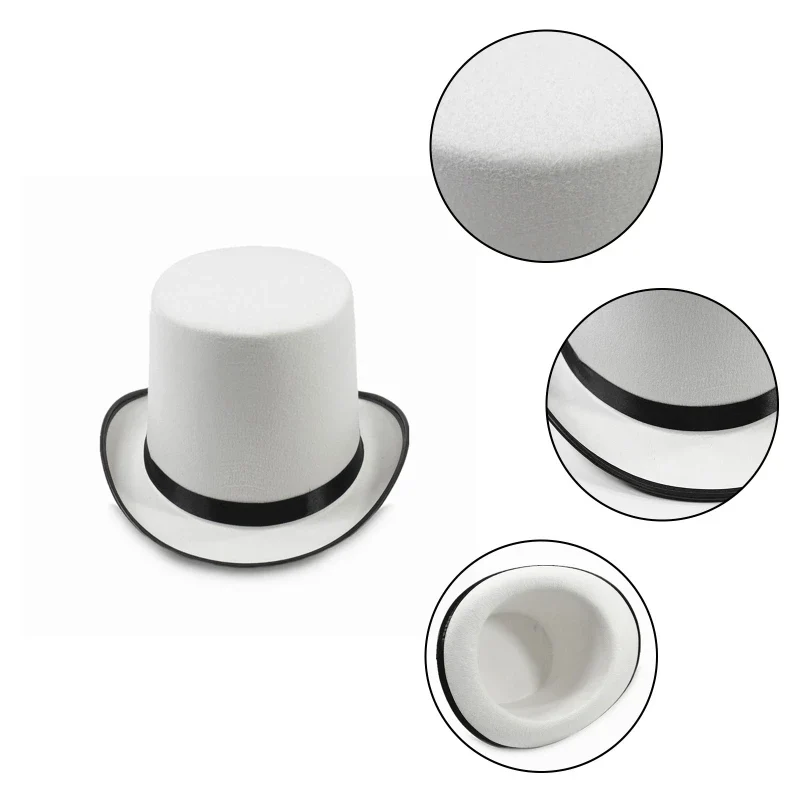 Chapeau Haut — de-Forme Blanc - Magicien, Cabaret et Cosplay - Image 10