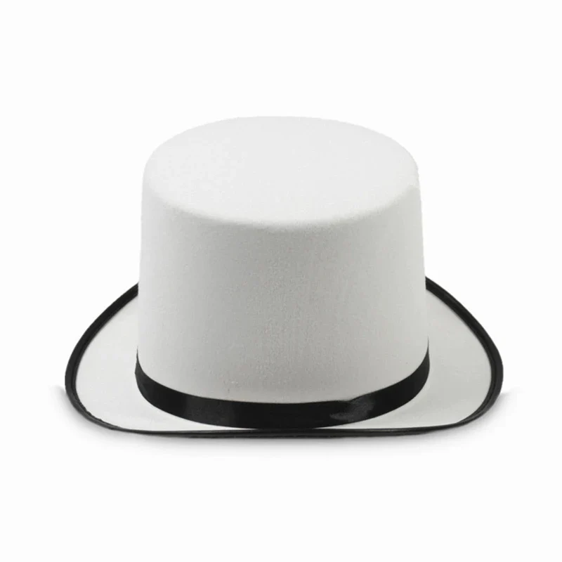 Chapeau Haut — de-Forme Blanc - Magicien, Cabaret et Cosplay - Image 5