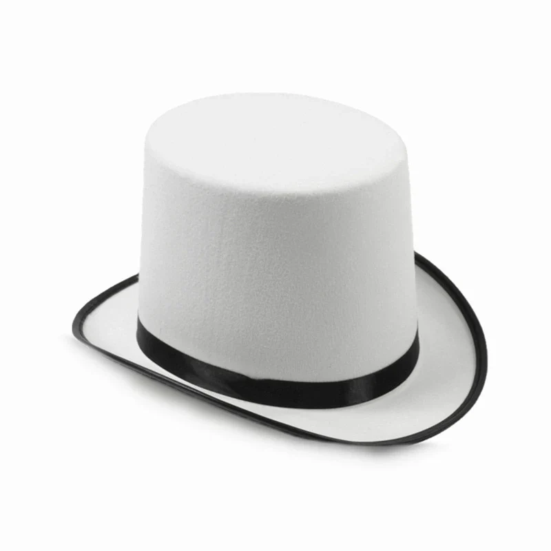 Chapeau Haut — de-Forme Blanc - Magicien, Cabaret et Cosplay - Image 8