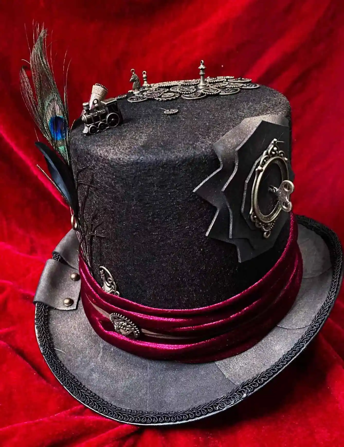 Chapeau Haut-de-Forme Steampunk Premium - Train à Vapeur et Engrenages - Image 17