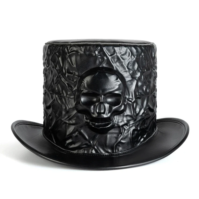 Chapeau de Magicien au Crâne — haut-de-forme gothique