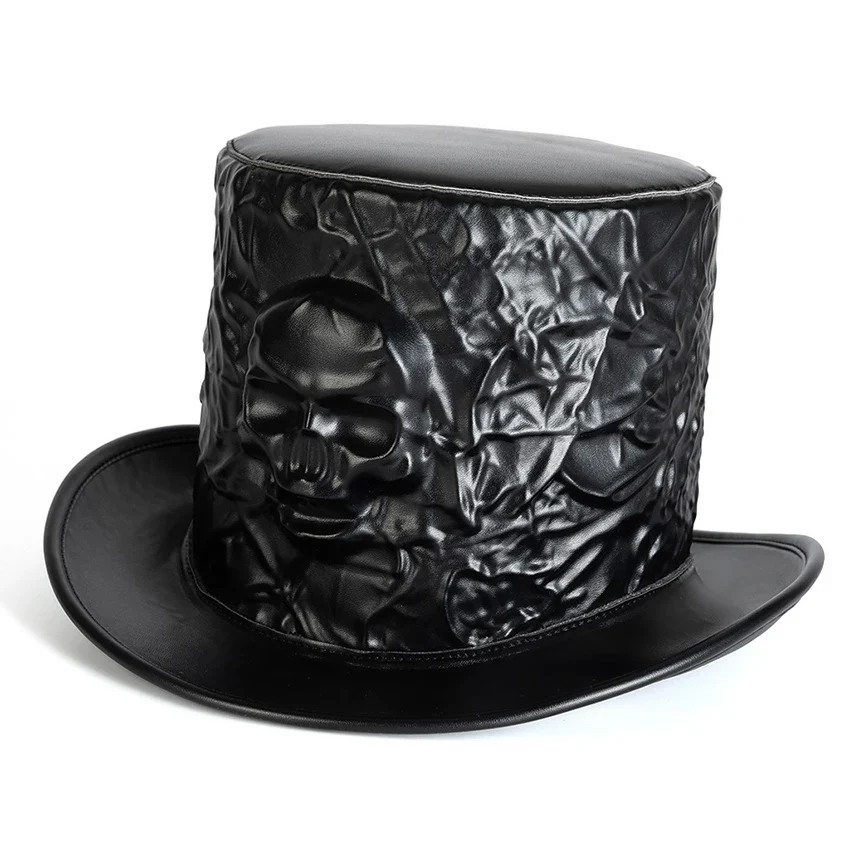 Chapeau de Magicien au Crâne — haut-de-forme gothique - Image 4