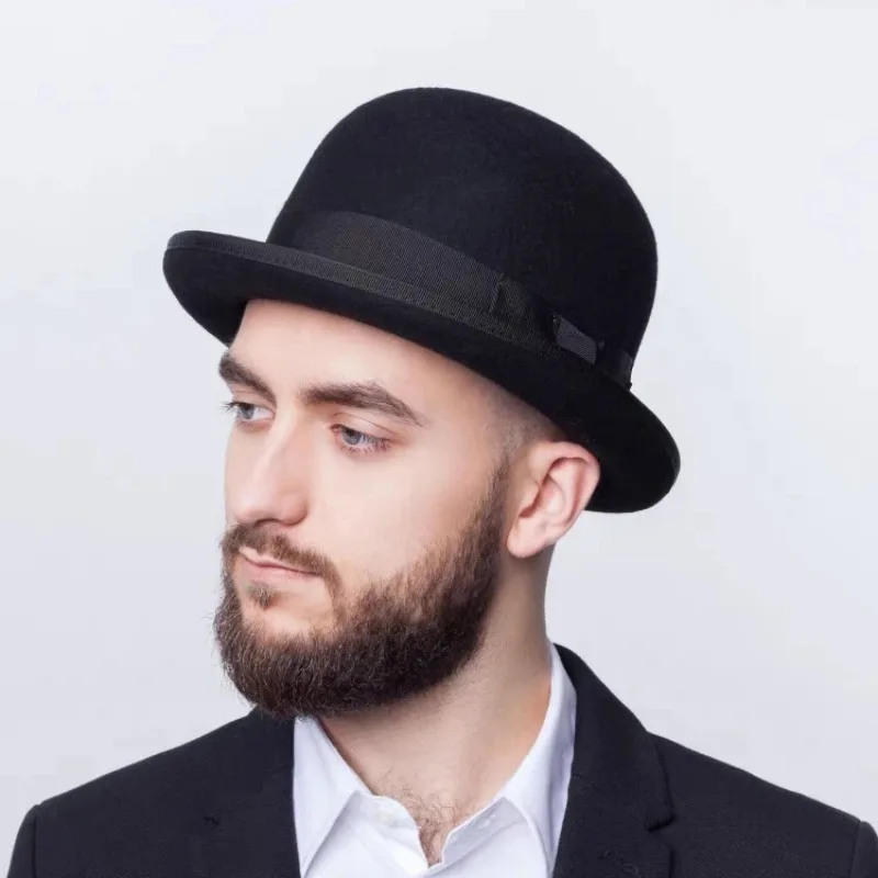 Chapeau Melon Homme Grande Taille - Bowler Steampunk en Pure Laine