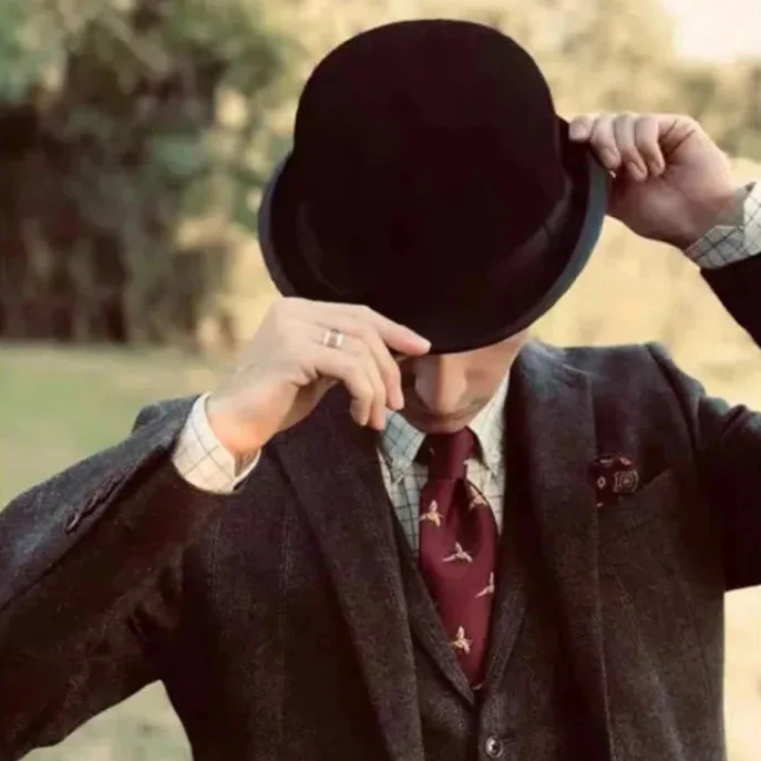 Chapeau Melon Homme Grande Taille - Bowler Steampunk en Pure Laine - Image 2