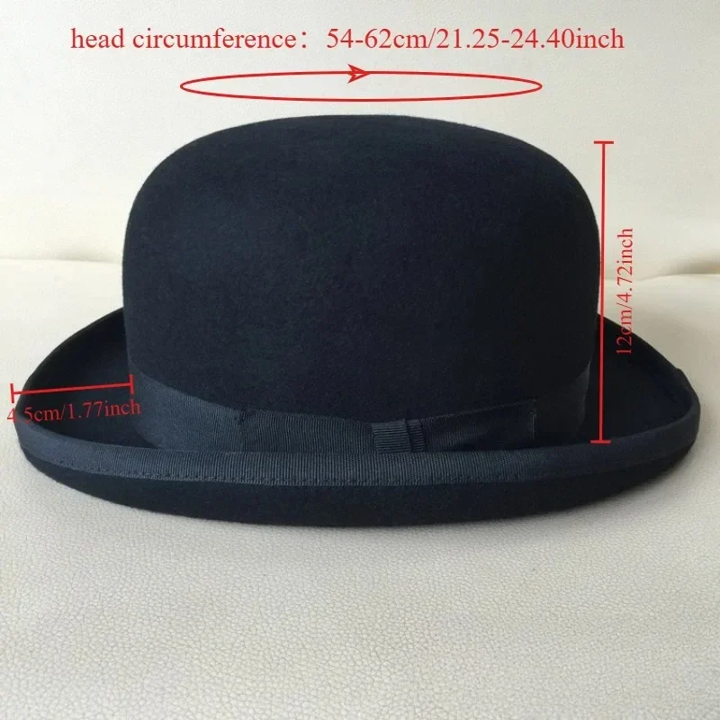 Chapeau Melon Homme Grande Taille - Bowler Steampunk en Pure Laine - Image 6