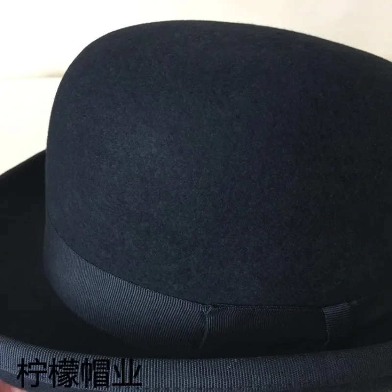 Chapeau Melon Homme Grande Taille - Bowler Steampunk en Pure Laine - Image 8