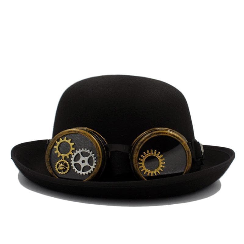 Chapeau Melon Steampunk avec Lunettes — Style Rétro Futuriste - Image 3