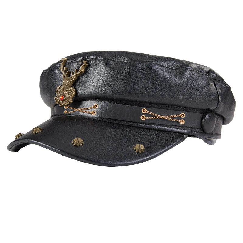 Chapeau Militaire Steampunk Gears — Casquette PU