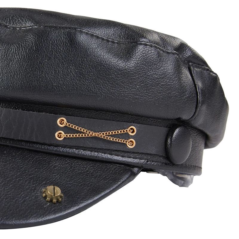 Chapeau Militaire Steampunk Gears — Casquette PU - Image 3