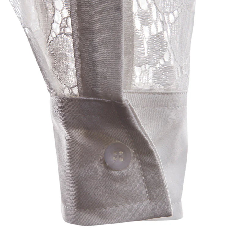 Chemise Dentelle Homme - Noir ou Blanc - Image 20