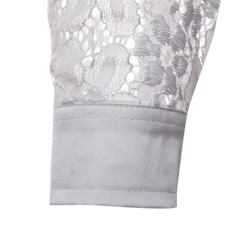 Chemise Dentelle Homme - Noir ou Blanc - Image 7