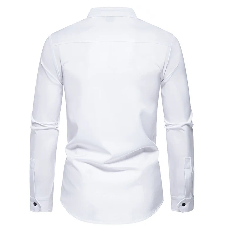 Chemise Homme Col Montant - Boutonnage Asymétrique - Image 2