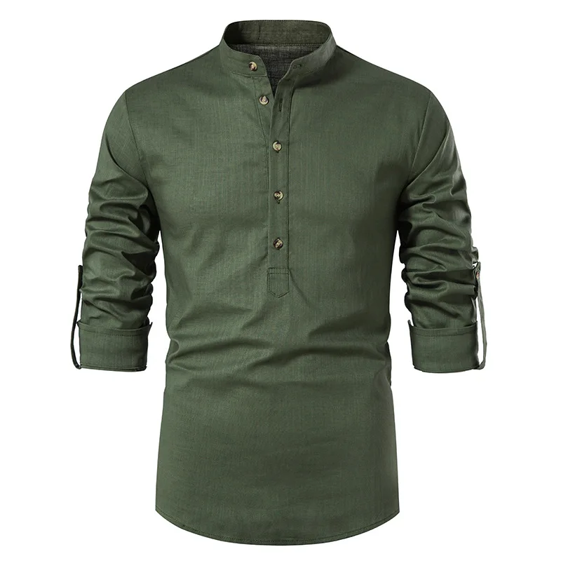 Chemise Col Mao Manche Courte - Estivale - Image 7