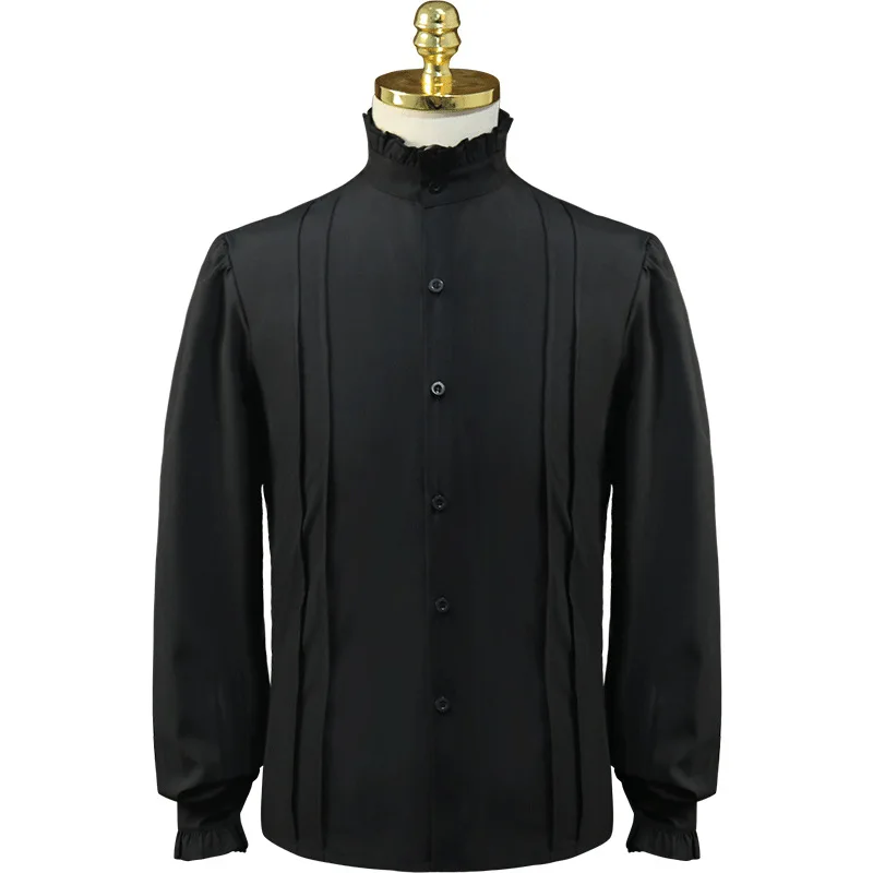 Chemise Médiévale Homme - Col Montant Sobre - Image 15