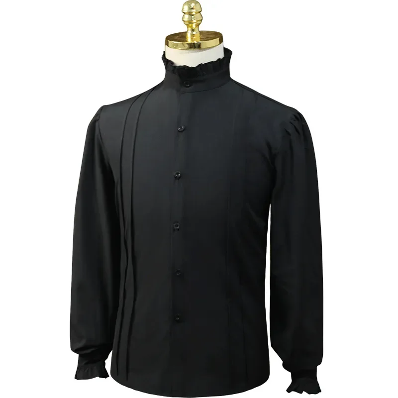 Chemise Médiévale Homme - Col Montant Sobre - Image 16