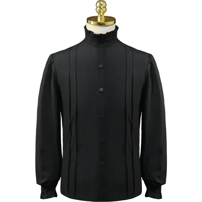 Chemise Médiévale Homme - Col Montant Sobre - Image 21