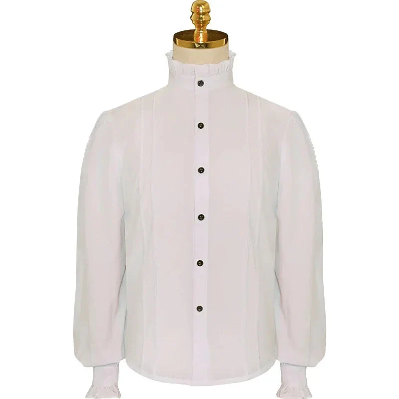 Chemise Médiévale Homme - Col Montant Sobre - Image 5