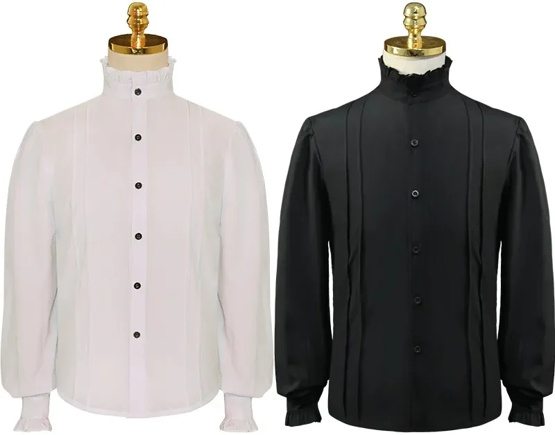Chemise Médiévale Homme - Col Montant Sobre - Image 6