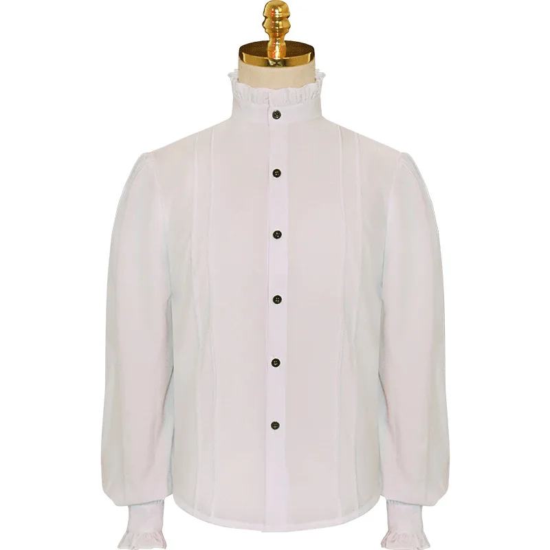 Chemise Médiévale Homme - Col Montant Sobre - Image 7