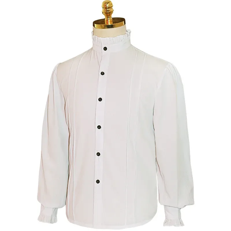 Chemise Médiévale Homme - Col Montant Sobre - Image 8