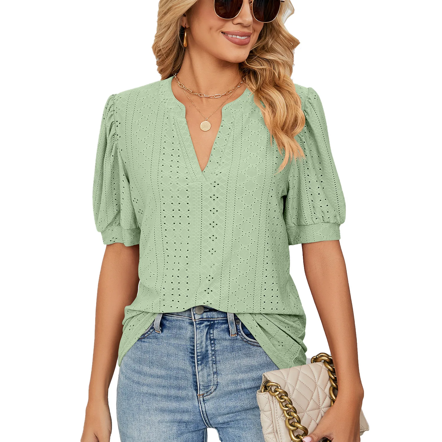 Chemise Manche Courte Femme Vintage — Summerside - Image 5