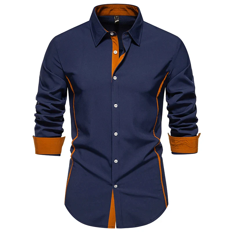 Chemise Steampunk Homme - Col Contraste Cuivre - Image 17