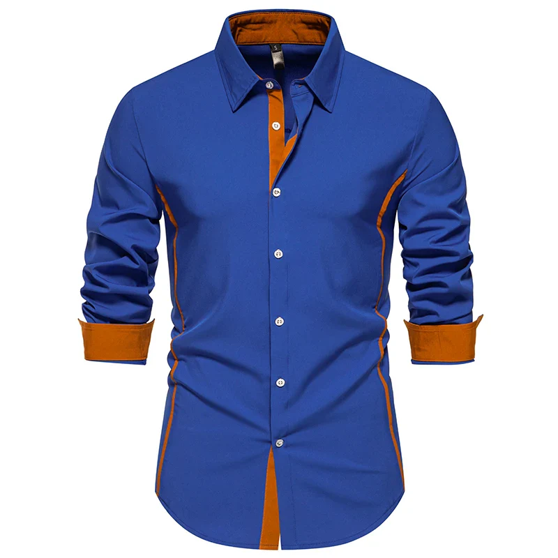 Chemise Steampunk Homme - Col Contraste Cuivre - Image 18