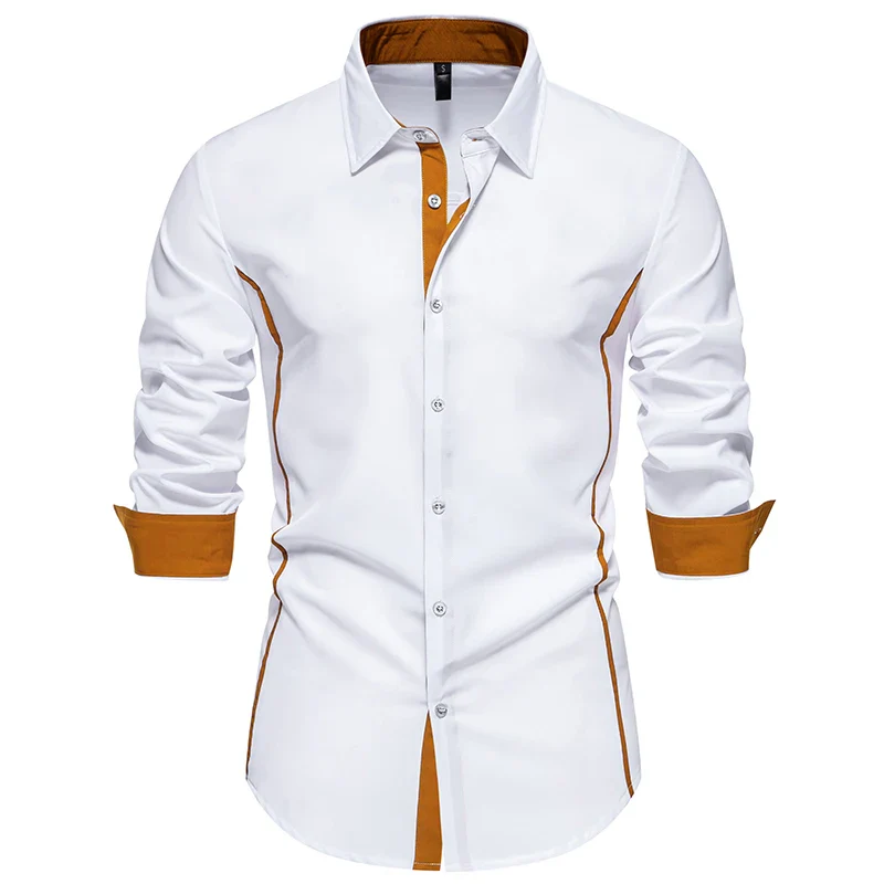 Chemise Steampunk Homme - Col Contraste Cuivre - Image 19
