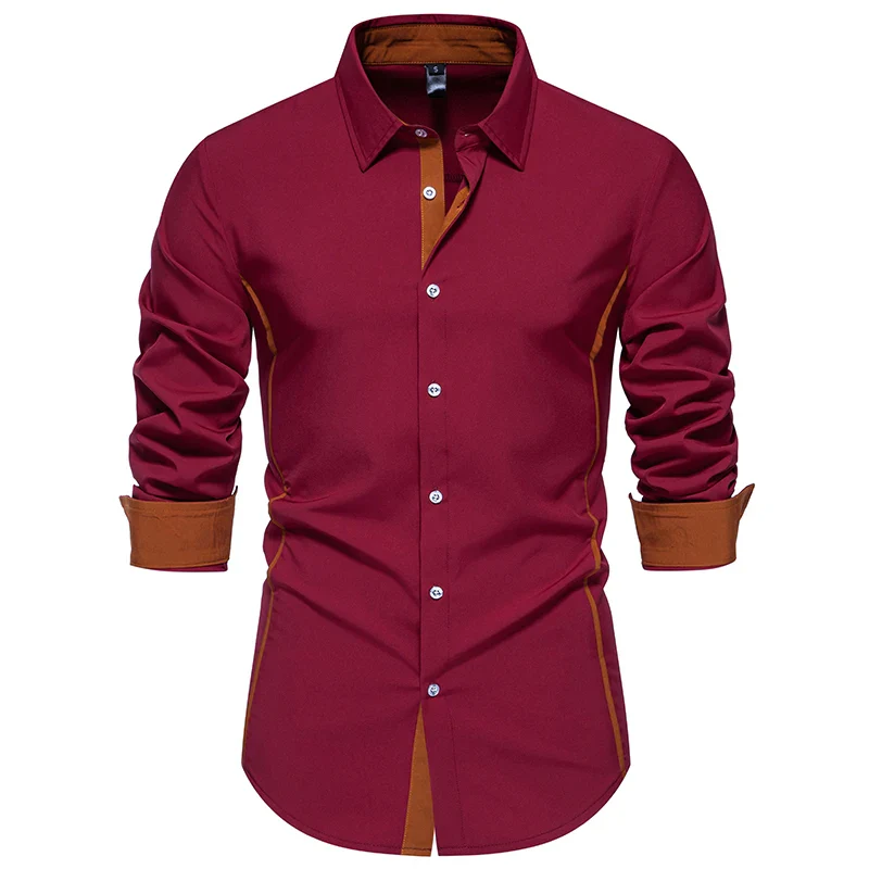 Chemise Steampunk Homme - Col Contraste Cuivre - Image 21