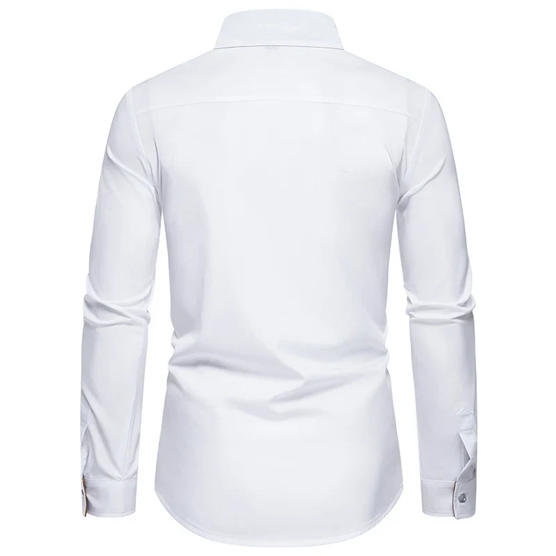 Chemise Steampunk Homme - Col Contraste Cuivre - Image 3