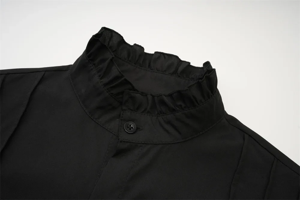 Chemise Victorienne Homme à Volants - Col Montant Dandy - Image 10