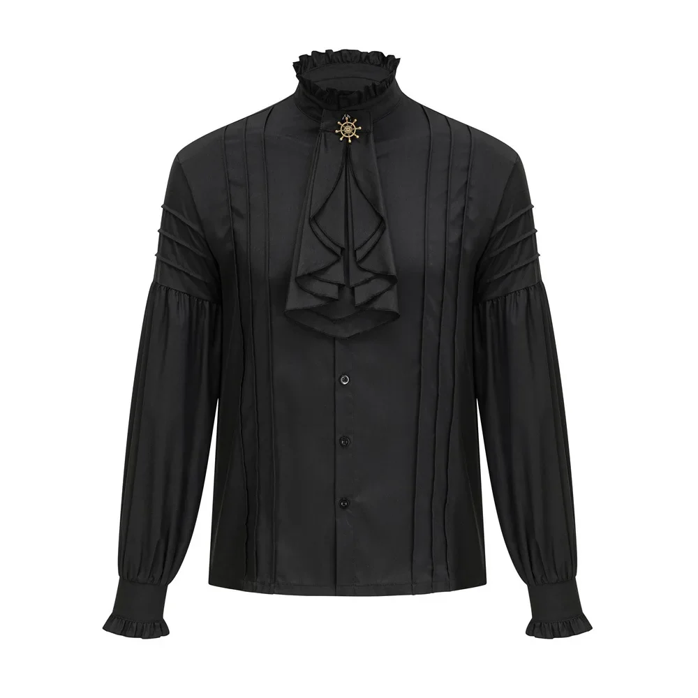 Chemise Victorienne Homme à Volants - Col Montant Dandy - Image 18