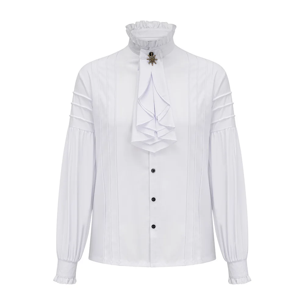 Chemise Victorienne Homme à Volants - Col Montant Dandy - Image 19