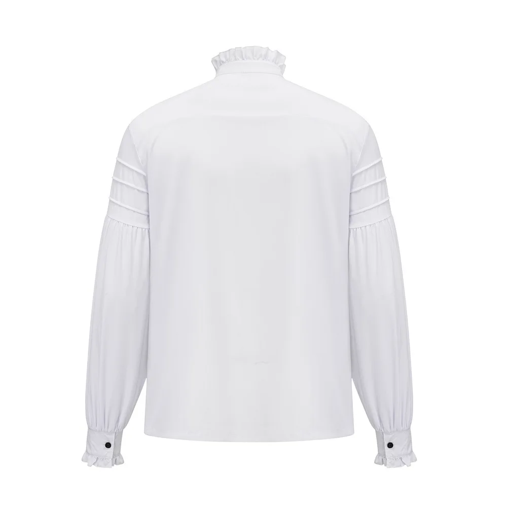 Chemise Victorienne Homme à Volants - Col Montant Dandy - Image 5