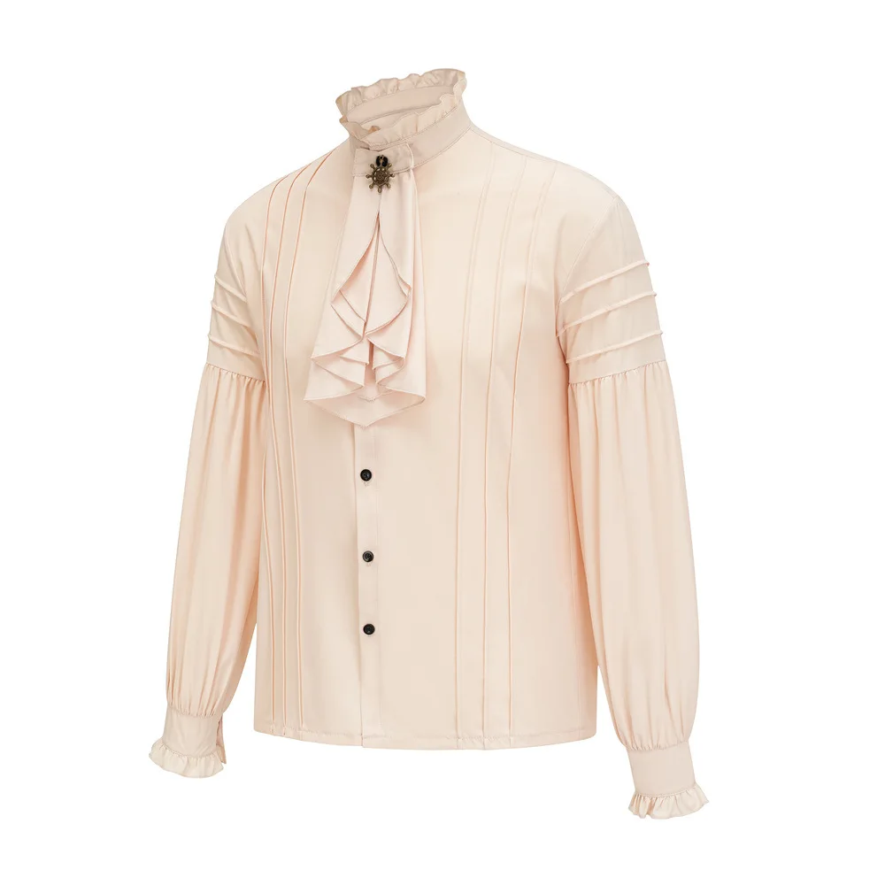 Chemise Victorienne Homme à Volants - Col Montant Dandy - Image 6