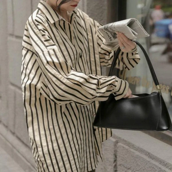 Chemise Rayée Femme — Style Vintage - Image 2