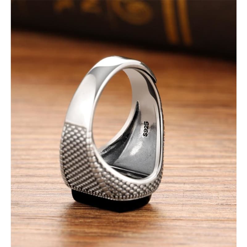 Bague Homme Pierre Noire - Onyx Argent 925 - Image 5