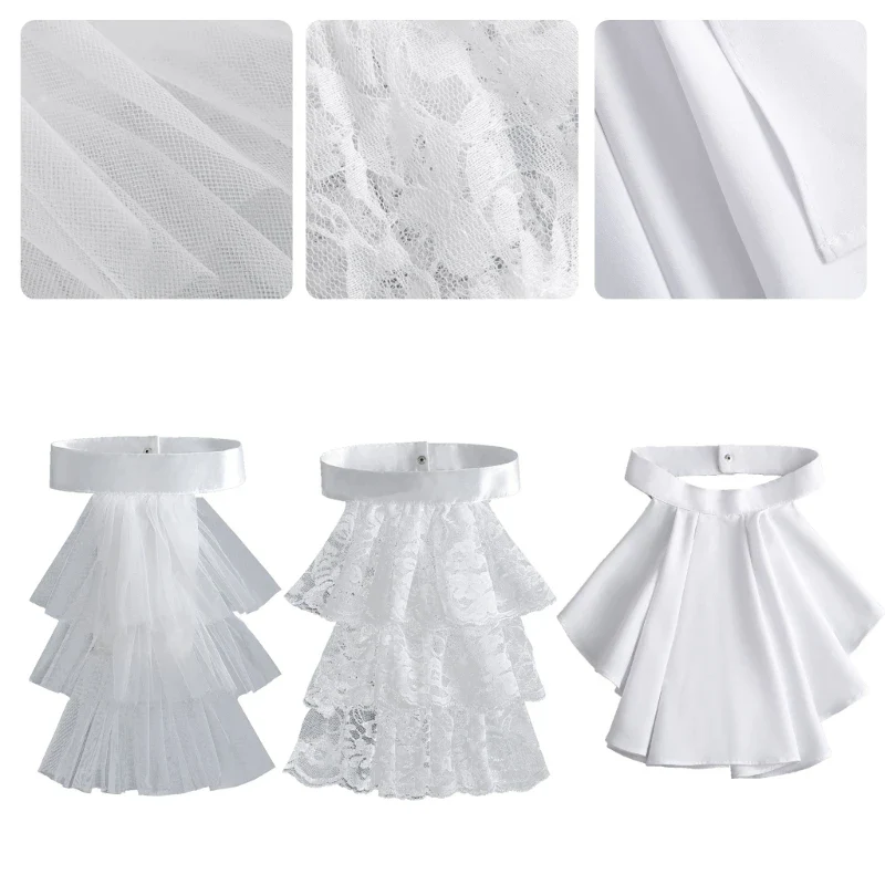 Col Jabot Femme Détachable - Volants Victoriens en Dentelle