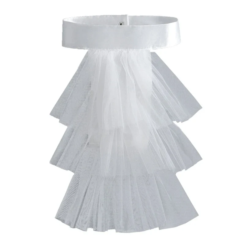 Col Jabot Femme Détachable - Volants Victoriens en Dentelle - Image 15