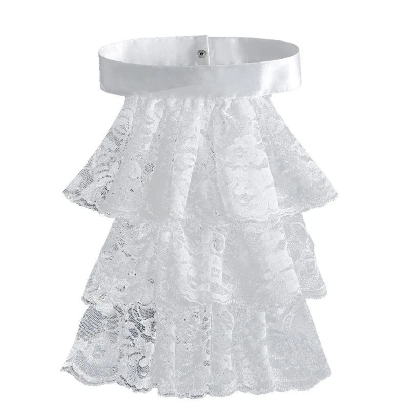 Col Jabot Femme Détachable - Volants Victoriens en Dentelle - Image 16