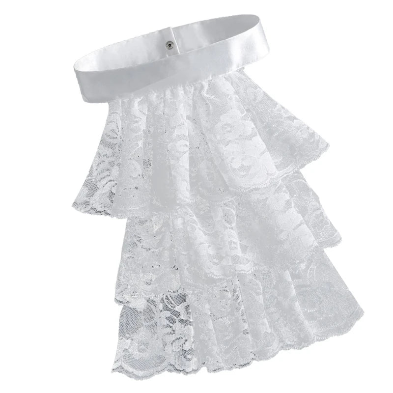 Col Jabot Femme Détachable - Volants Victoriens en Dentelle - Image 6