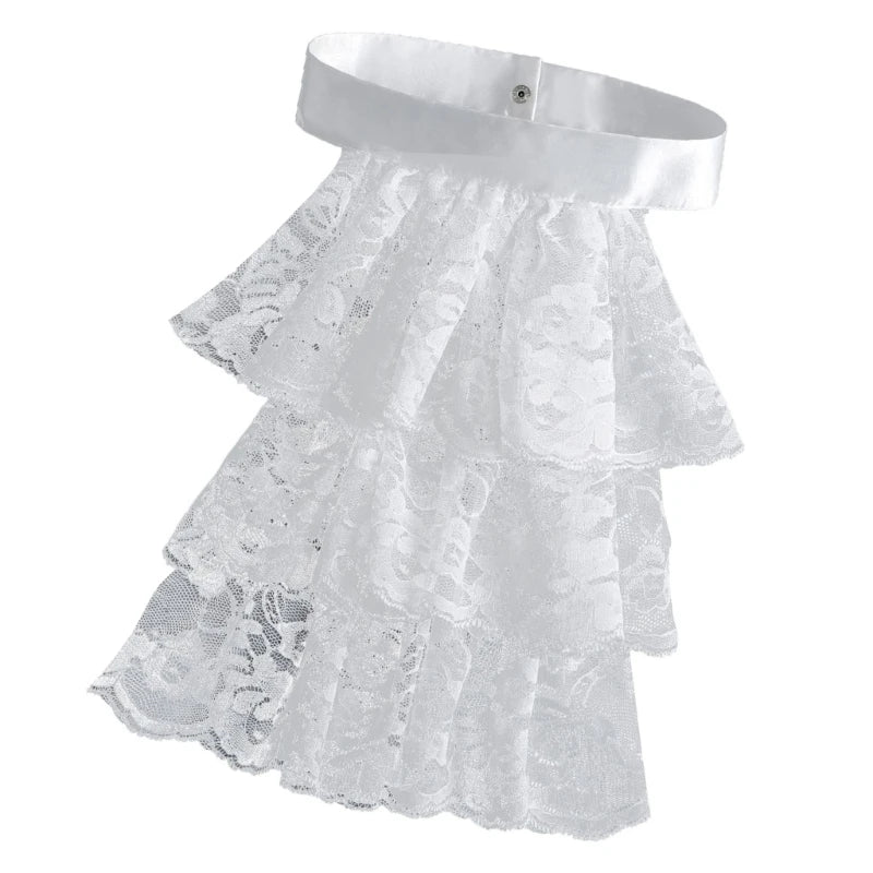 Col Jabot Femme Détachable - Volants Victoriens en Dentelle - Image 8
