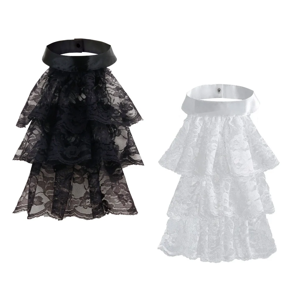 Col Jabot Femme Gothique - Dentelle Victorienne Multi-Styles - Image 11